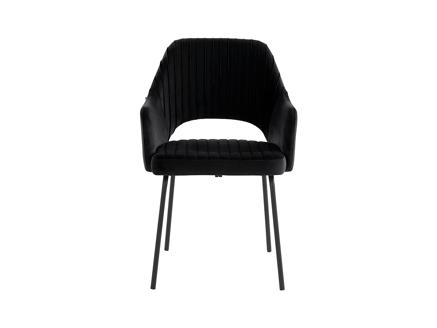 Britney | Lot de 2 chaises de salle à manger rembourrées en velours noir