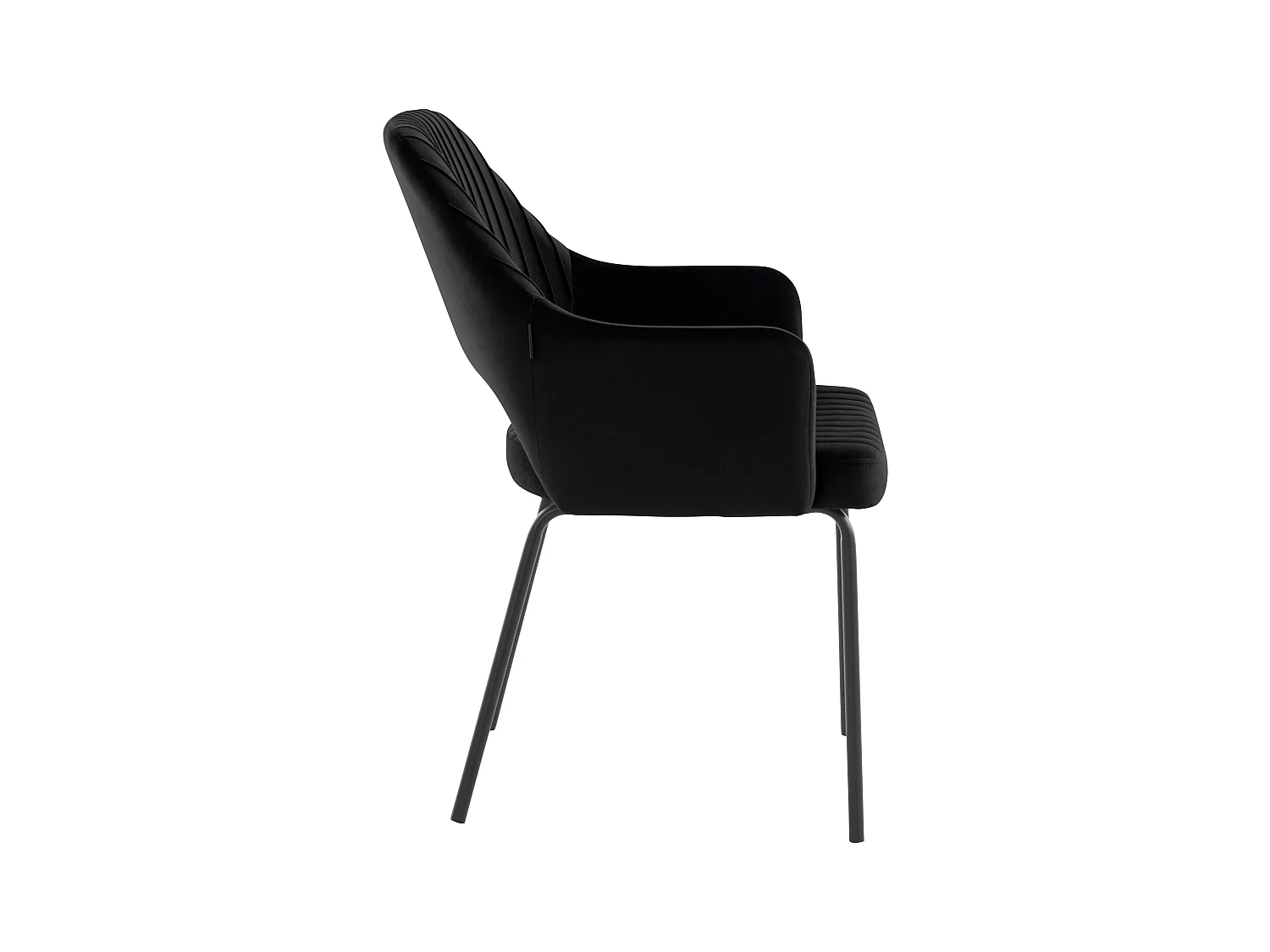 Britney | Lot de 2 chaises de salle à manger rembourrées en velours noir