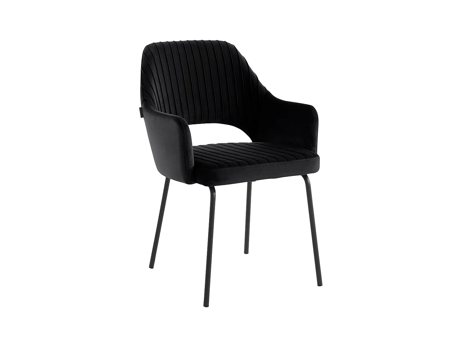 Britney | Lot de 2 chaises de salle à manger rembourrées en velours noir