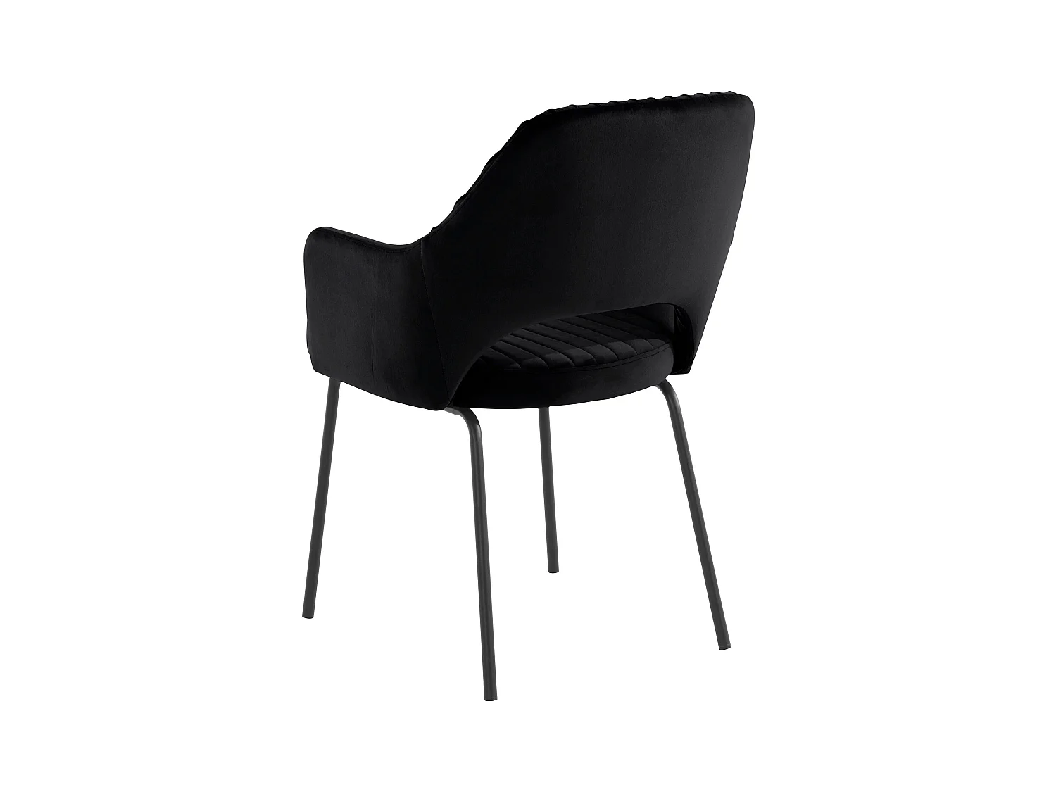 Britney | Lot de 2 chaises de salle à manger rembourrées en velours noir