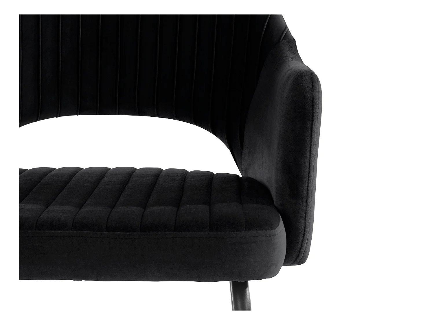 Britney | Lot de 2 chaises de salle à manger rembourrées en velours noir