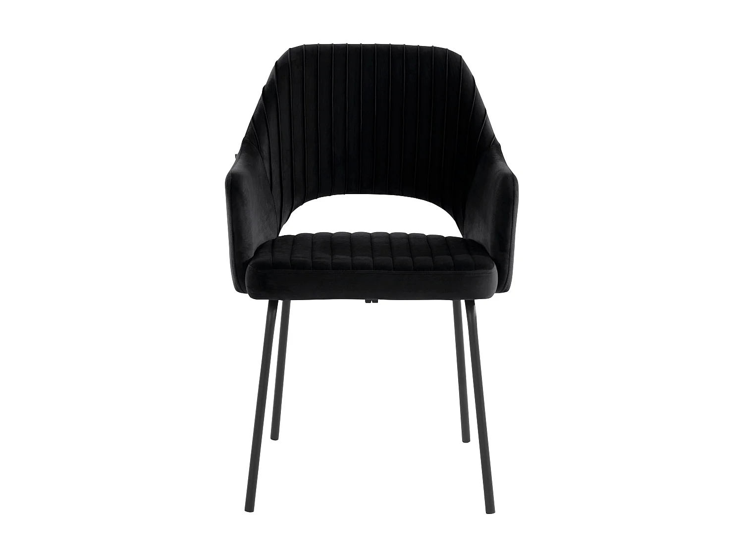 Britney | Lot de 2 chaises de salle à manger rembourrées en velours noir