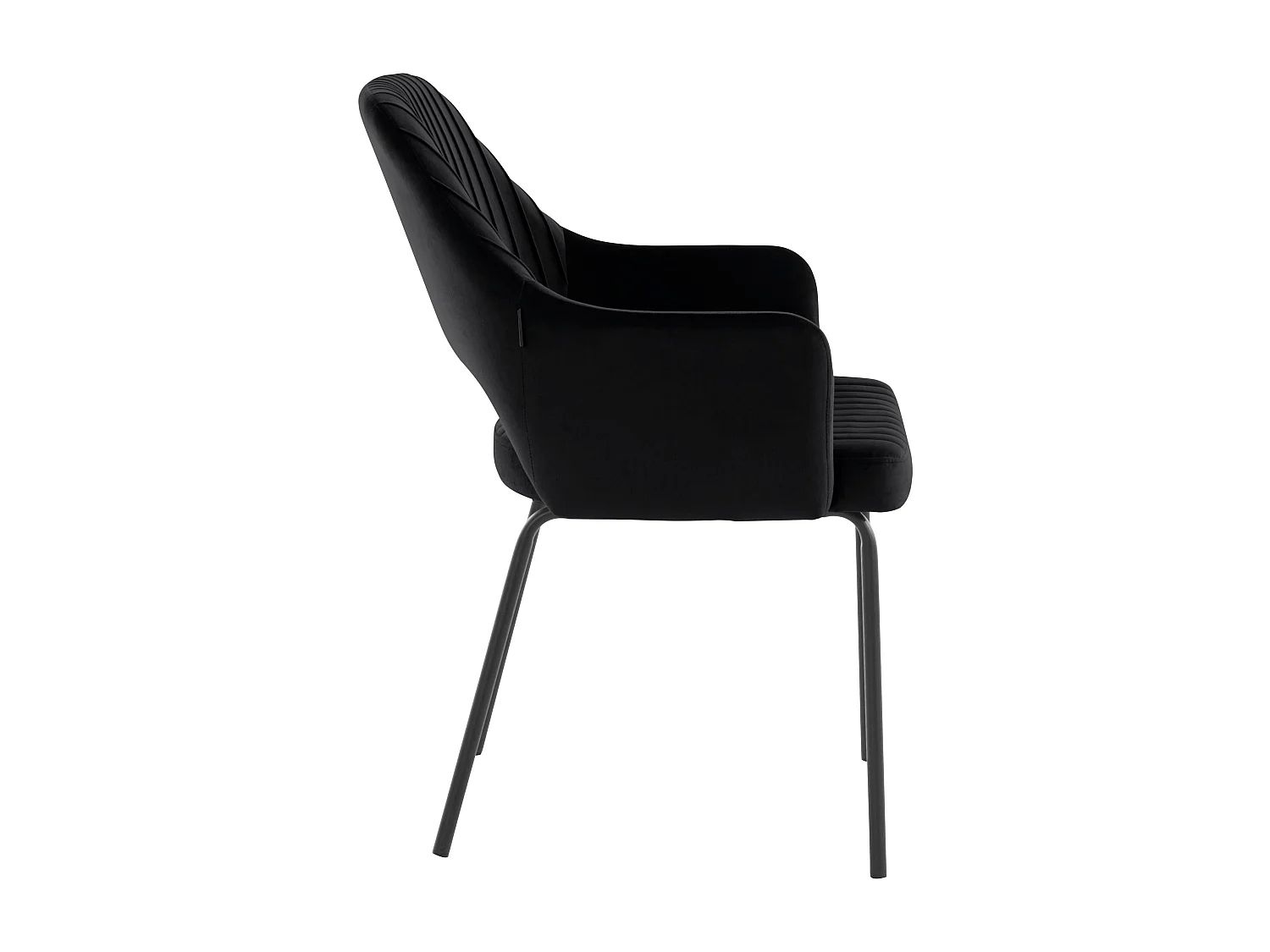 Britney | Lot de 2 chaises de salle à manger rembourrées en velours noir