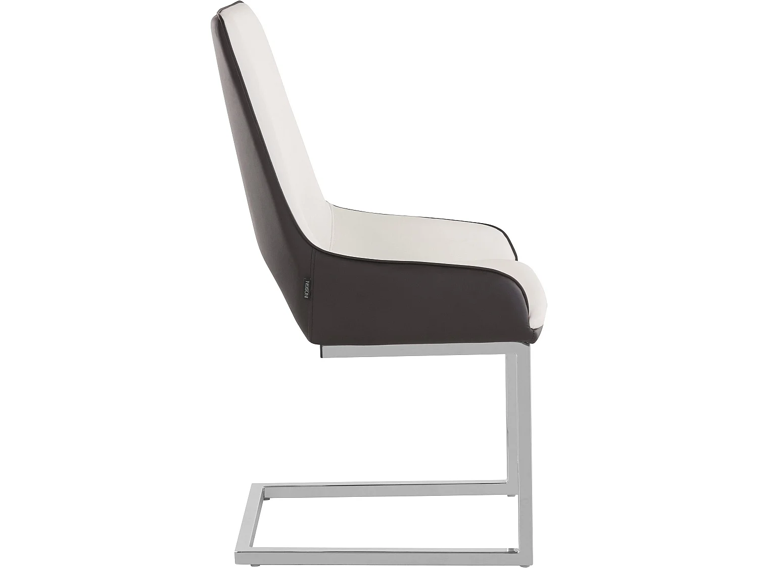 Juego de 2 sillas de comedor en PU blanco y negro