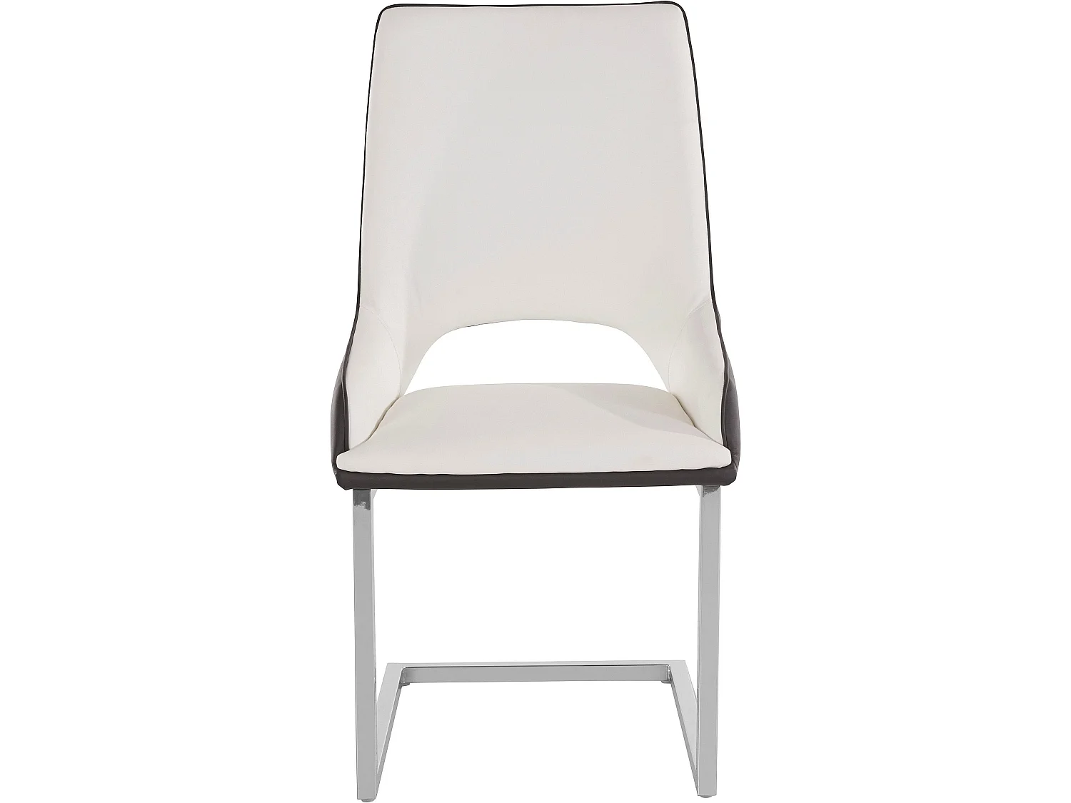 Irma | Lot de 2 chaises de salle à manger en PU noir et blanc