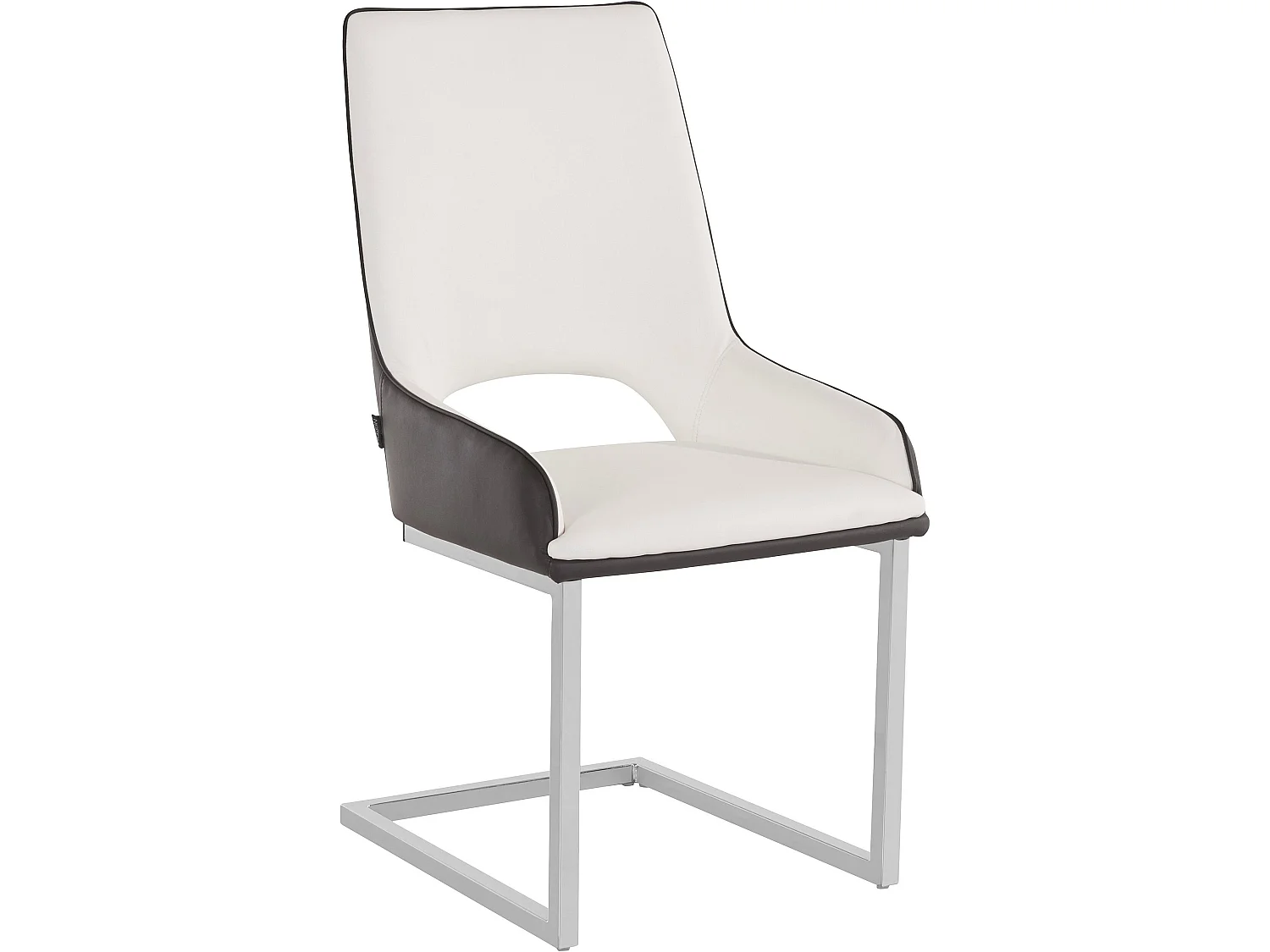 Irma | Lot de 2 chaises de salle à manger en PU noir et blanc