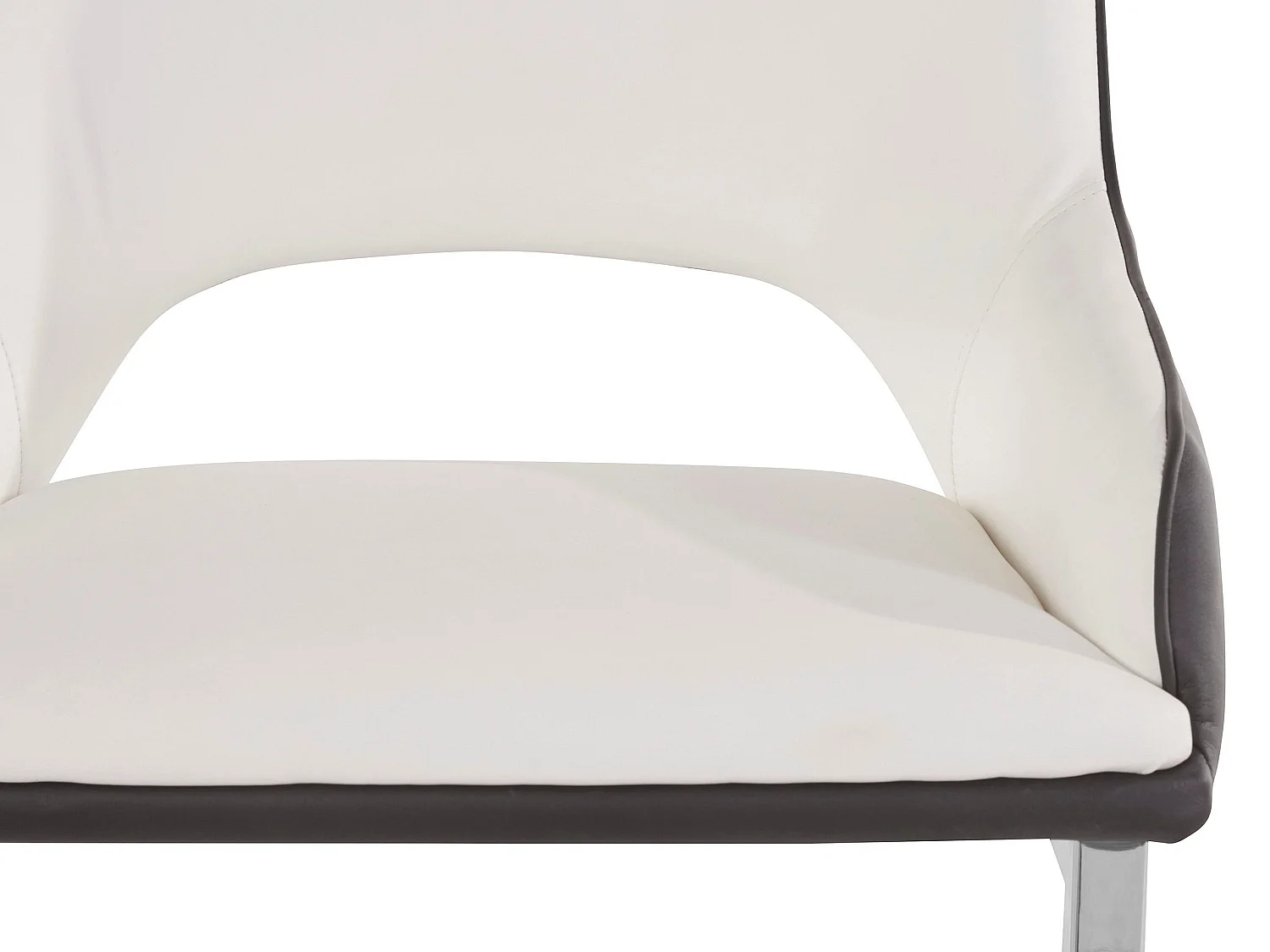 Irma | Lot de 2 chaises de salle à manger en PU noir et blanc