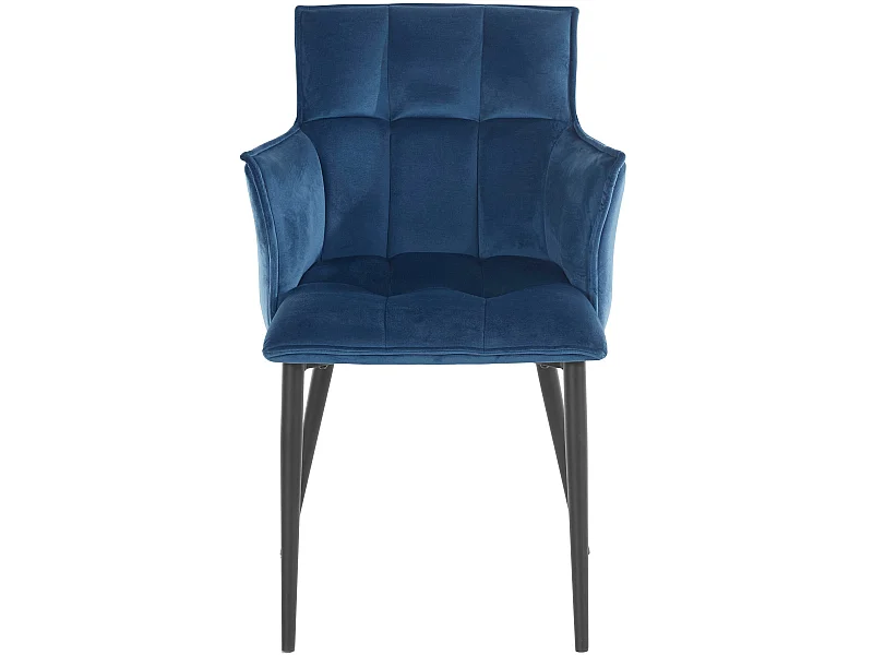 Set di 2 sedie da pranzo imbottite in velluto blu