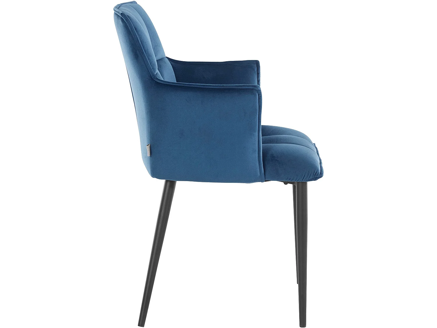 Juego de 2 sillas de comedor tapizadas en terciopelo azul