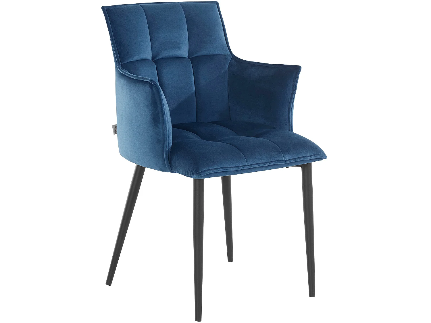 Juego de 2 sillas de comedor tapizadas en terciopelo azul