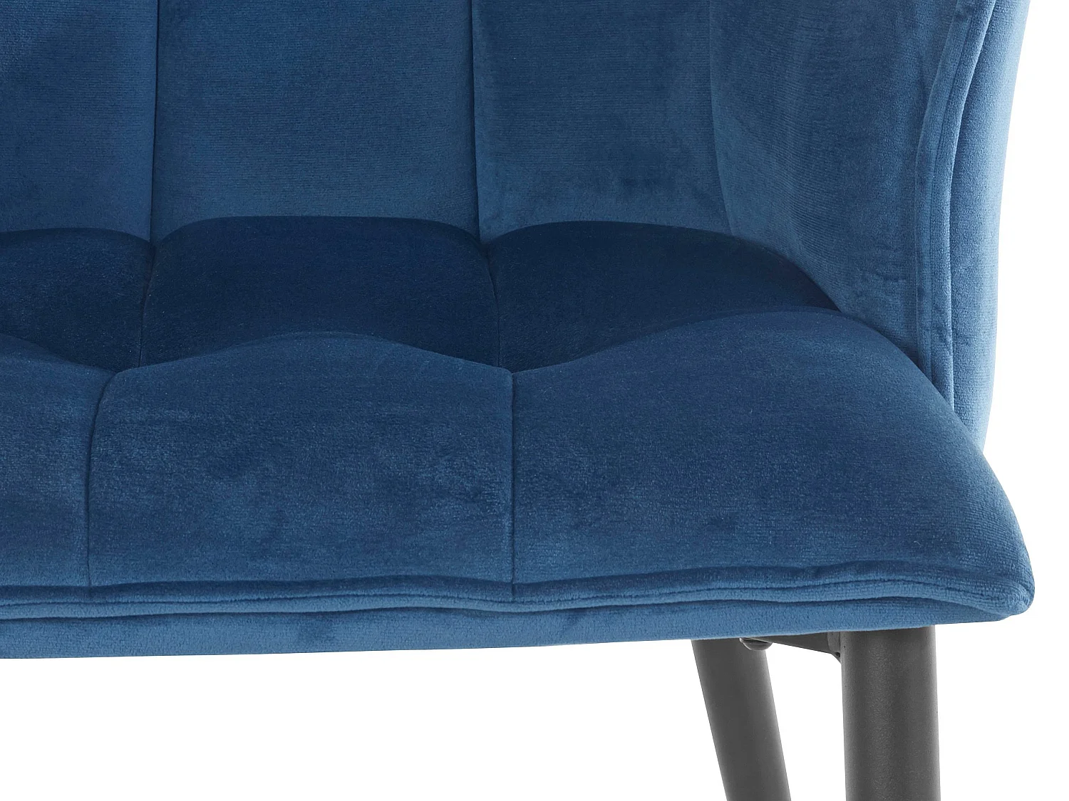 Marcia | Lot de 2 chaises de salle à manger rembourrées en velours bleu