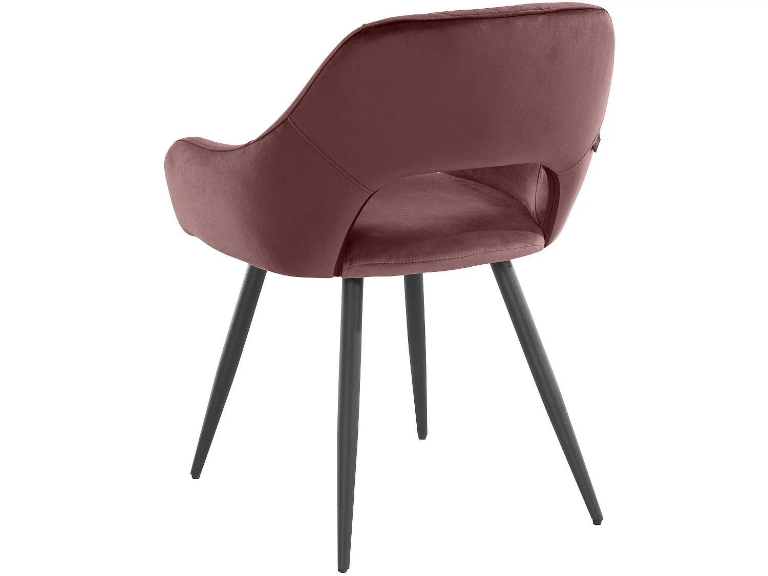 Juego de 2 sillas de comedor tapizadas en terciopelo rosa oscuro