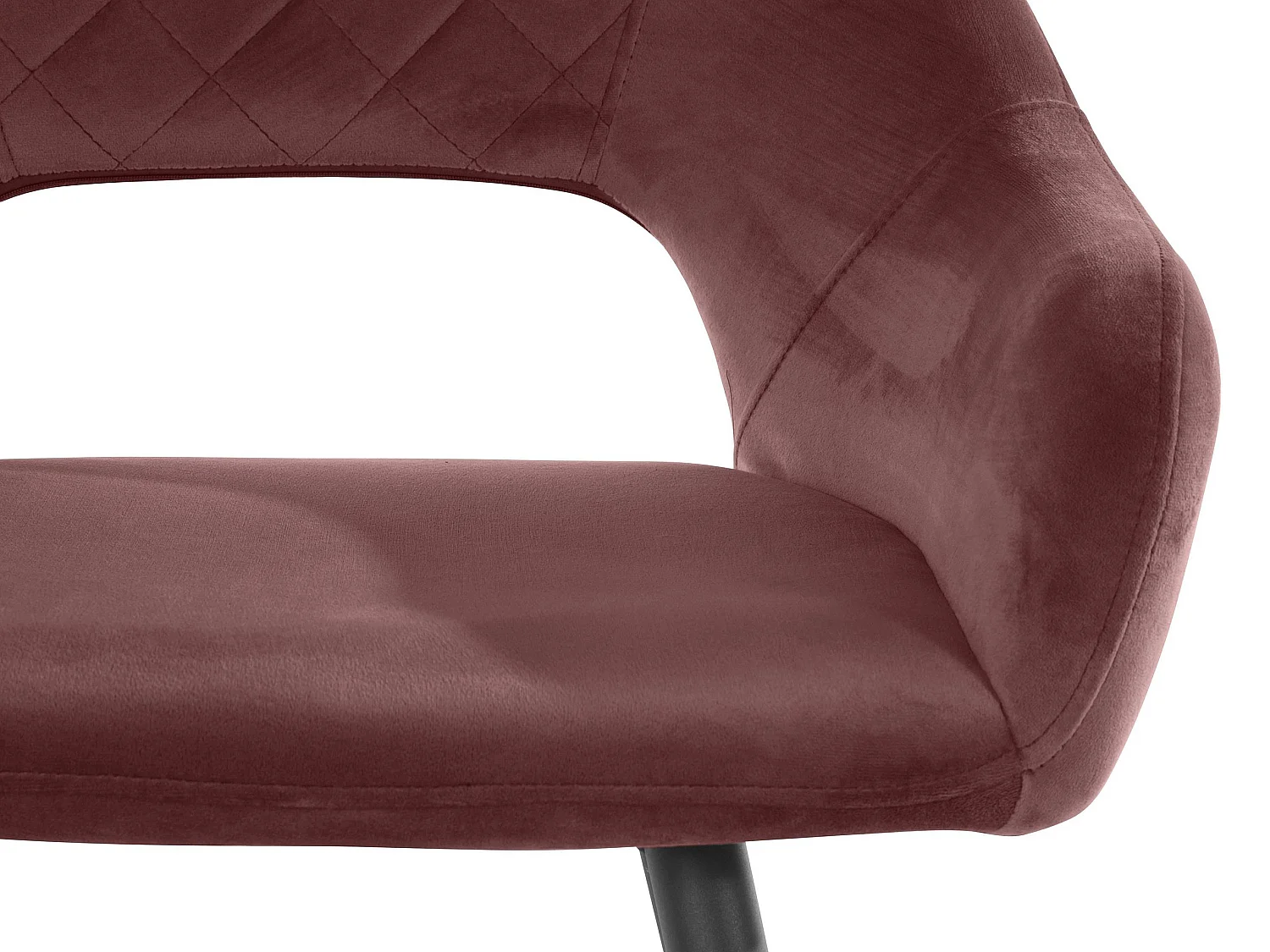 Juego de 2 sillas de comedor tapizadas en terciopelo rosa oscuro