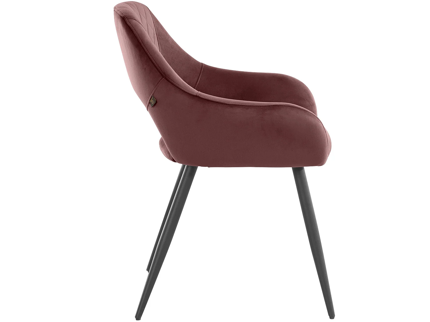 Set di 2 sedie da pranzo imbottite in velluto rosa scuro