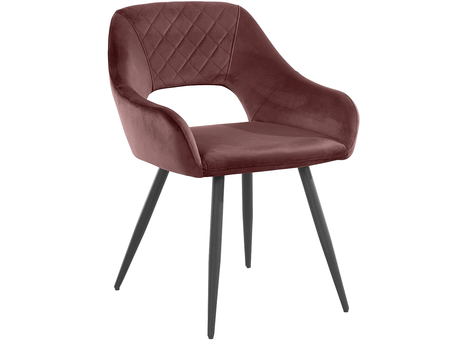 Set di 2 sedie da pranzo imbottite in velluto rosa scuro