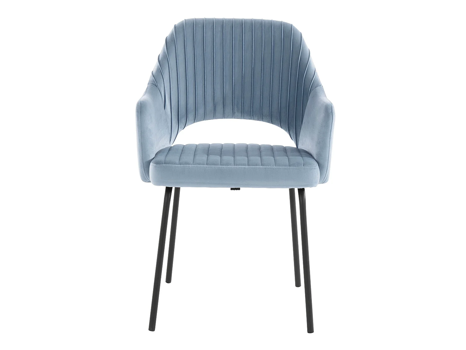 Set di 2 sedie da pranzo imbottite in velluto blu ghiaccio