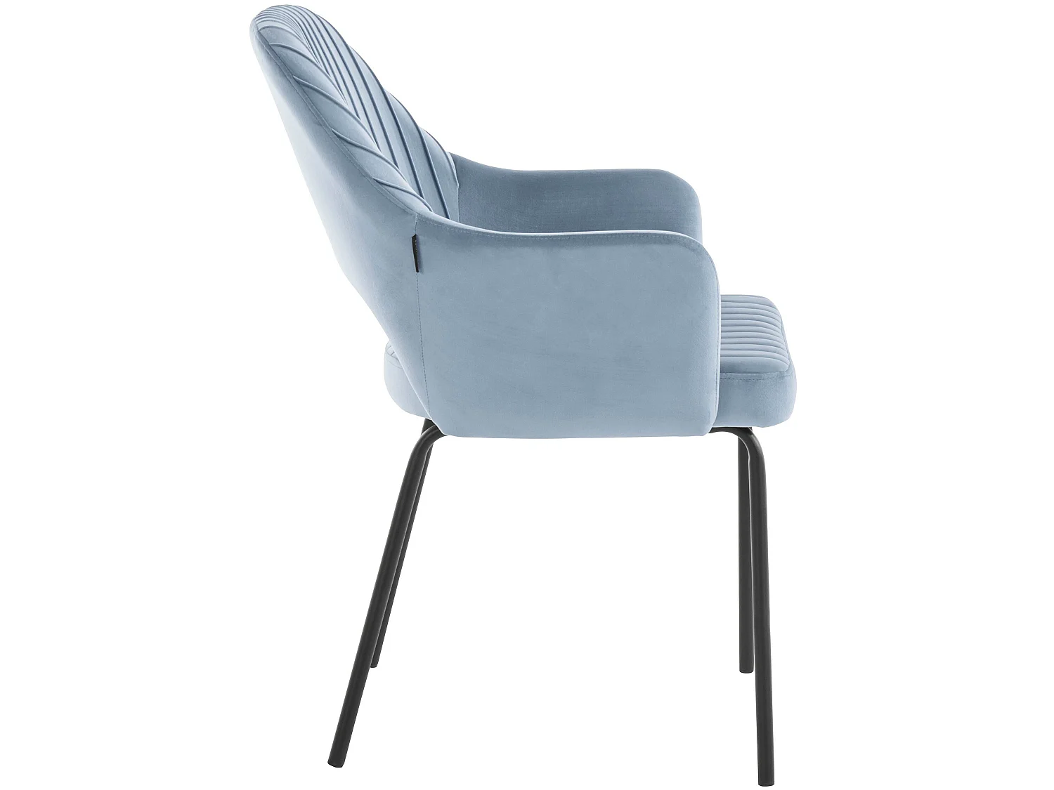 Britney | Lot de 2 chaises de salle à manger rembourrées en velours bleu glacier