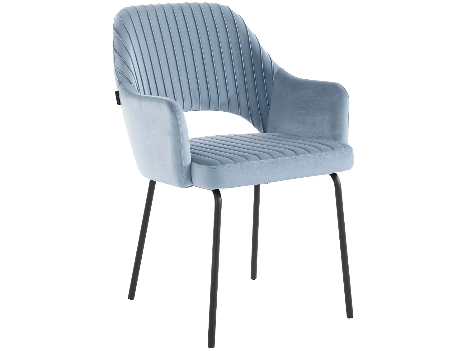 Britney | Lot de 2 chaises de salle à manger rembourrées en velours bleu glacier