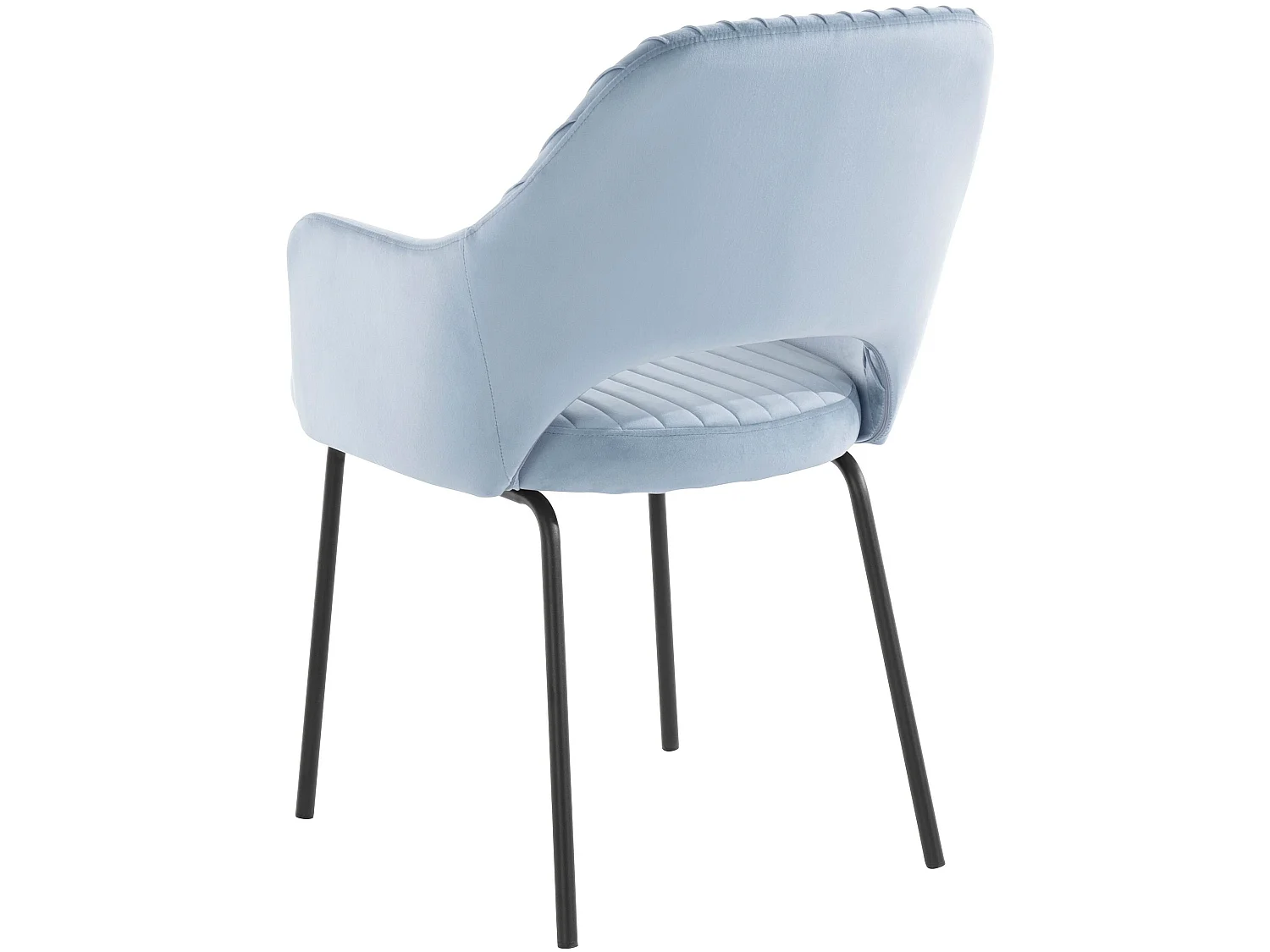 Britney | Lot de 2 chaises de salle à manger rembourrées en velours bleu glacier