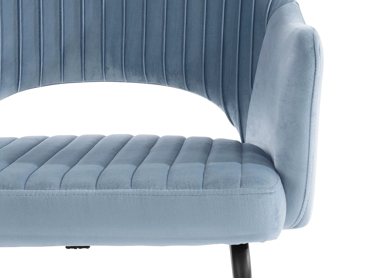 Britney | Lot de 2 chaises de salle à manger rembourrées en velours bleu glacier