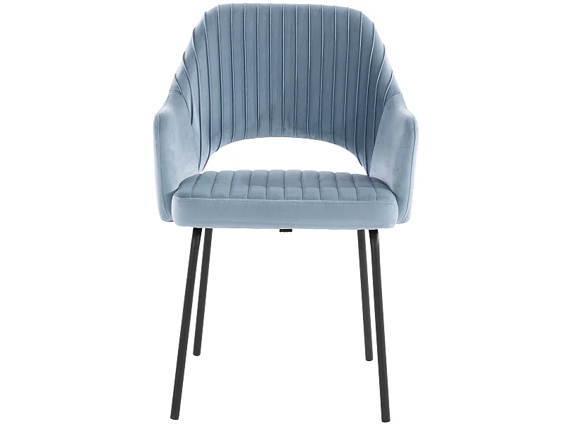 Set di 2 sedie da pranzo imbottite in velluto blu ghiaccio