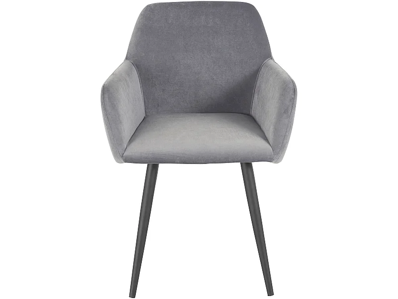 Set di 2 sedie da pranzo in velluto grigio