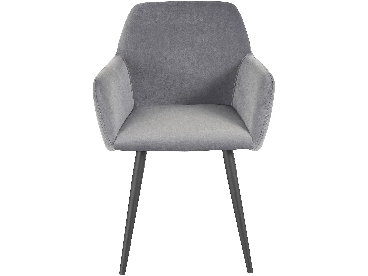 Juego de 2 sillas de comedor en terciopelo gris