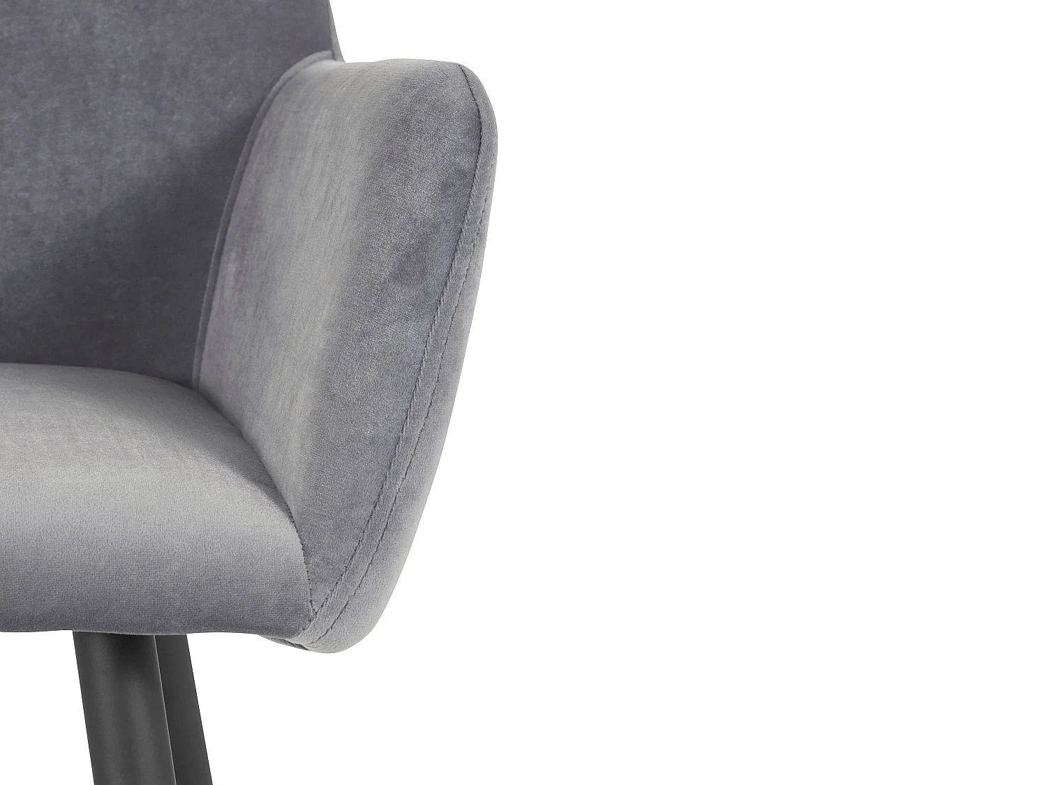 Juego de 2 sillas de comedor en terciopelo gris