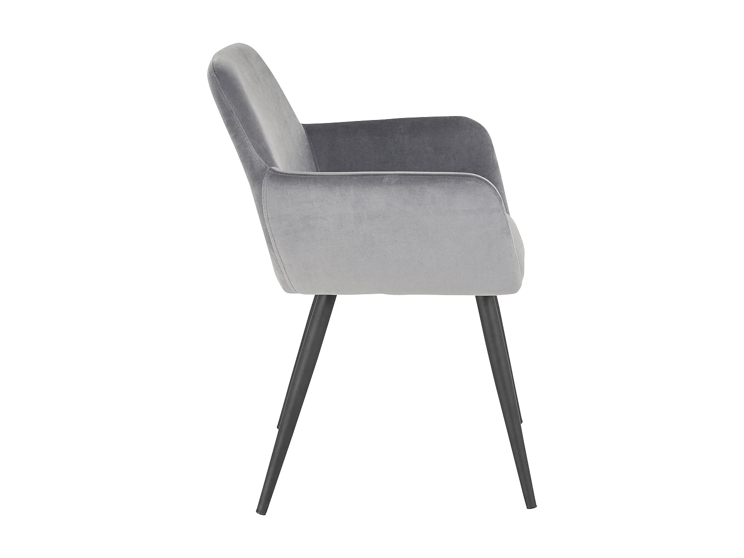 Set di 2 sedie da pranzo in velluto grigio