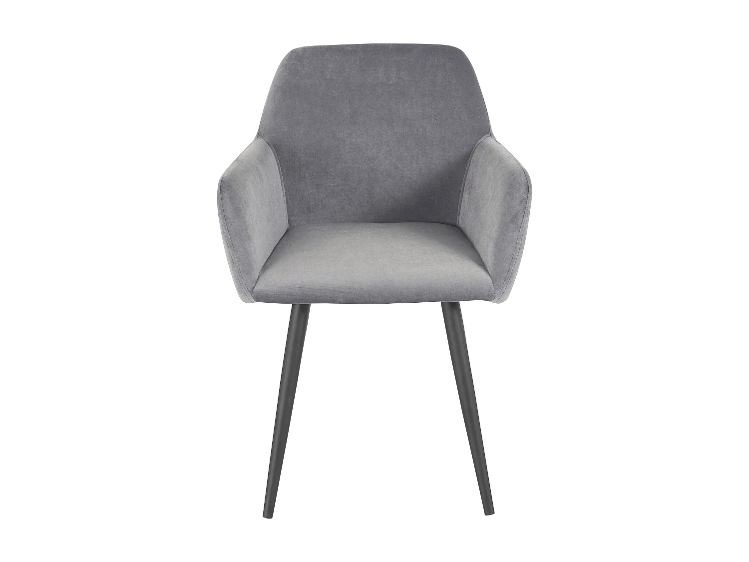 Set di 2 sedie da pranzo in velluto grigio