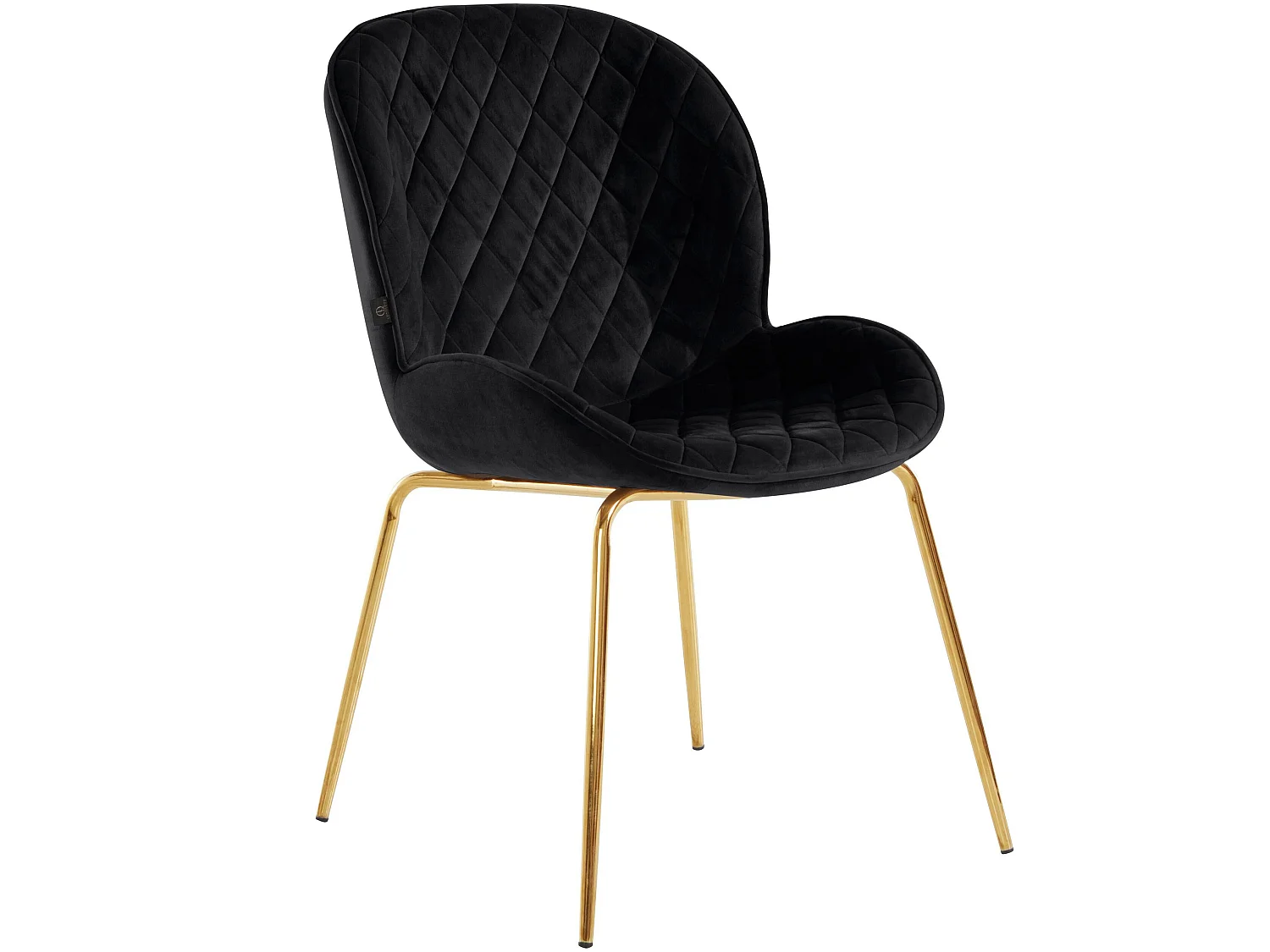 Mia | Lot de 2 chaises de salle à manger rembourrées en velours noir