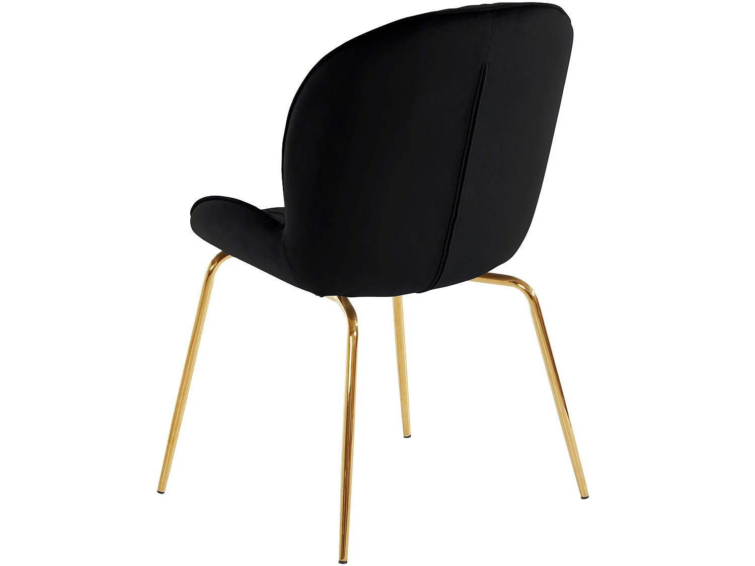 Mia | Lot de 2 chaises de salle à manger rembourrées en velours noir