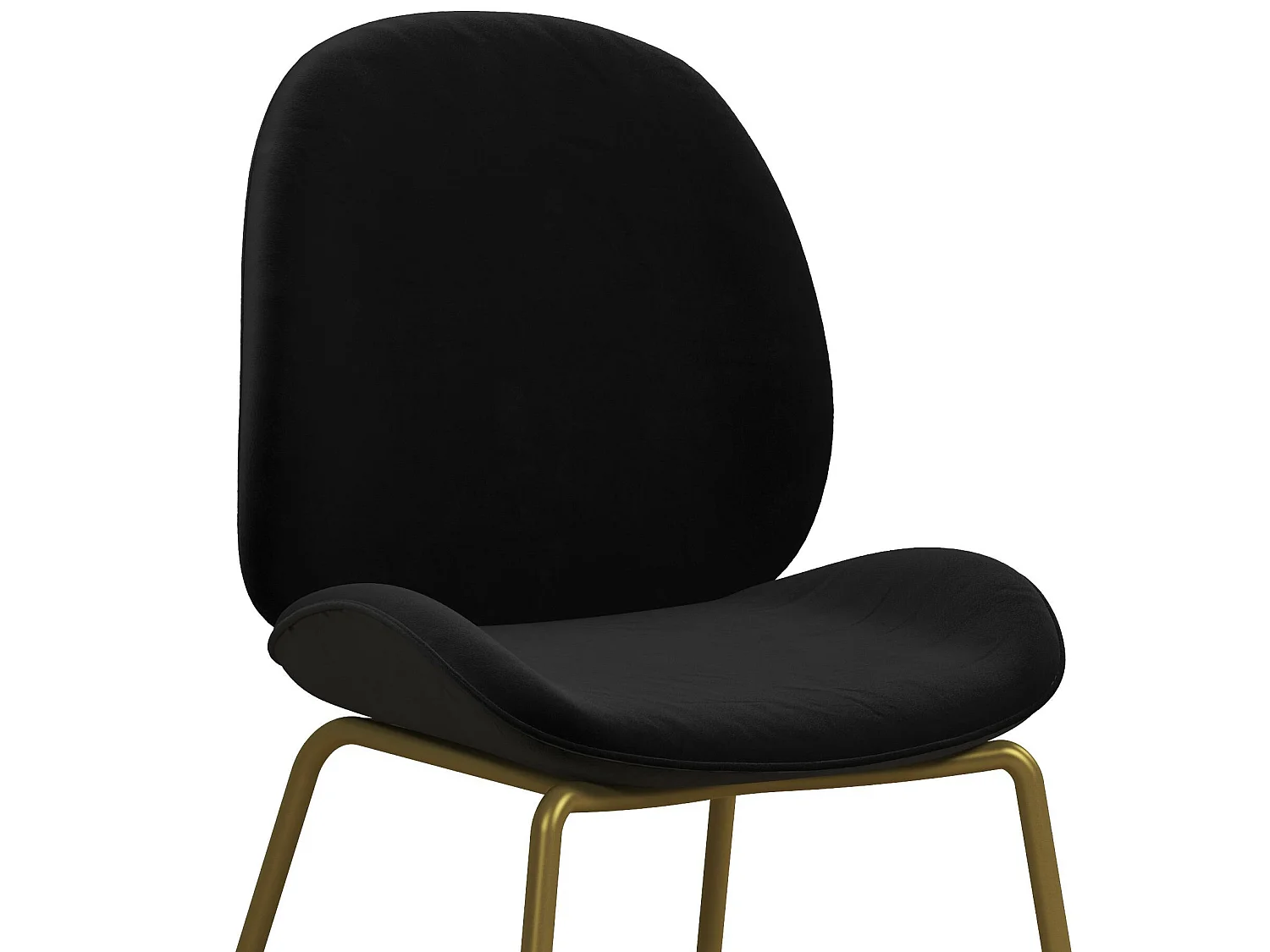 Silla de comedor tapizada en terciopelo negro