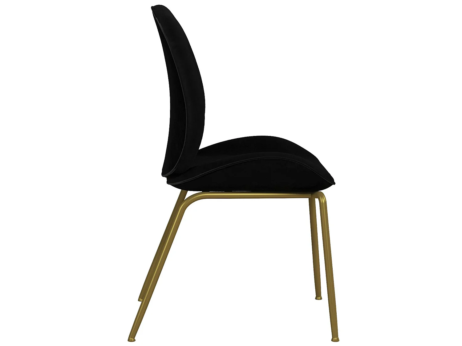 Silla de comedor tapizada en terciopelo negro