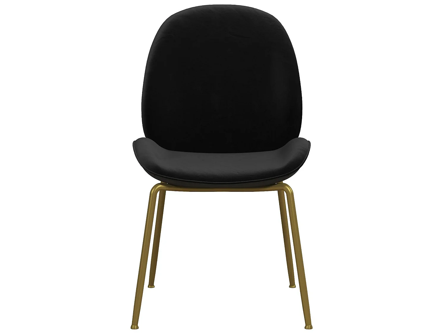 Silla de comedor tapizada en terciopelo negro