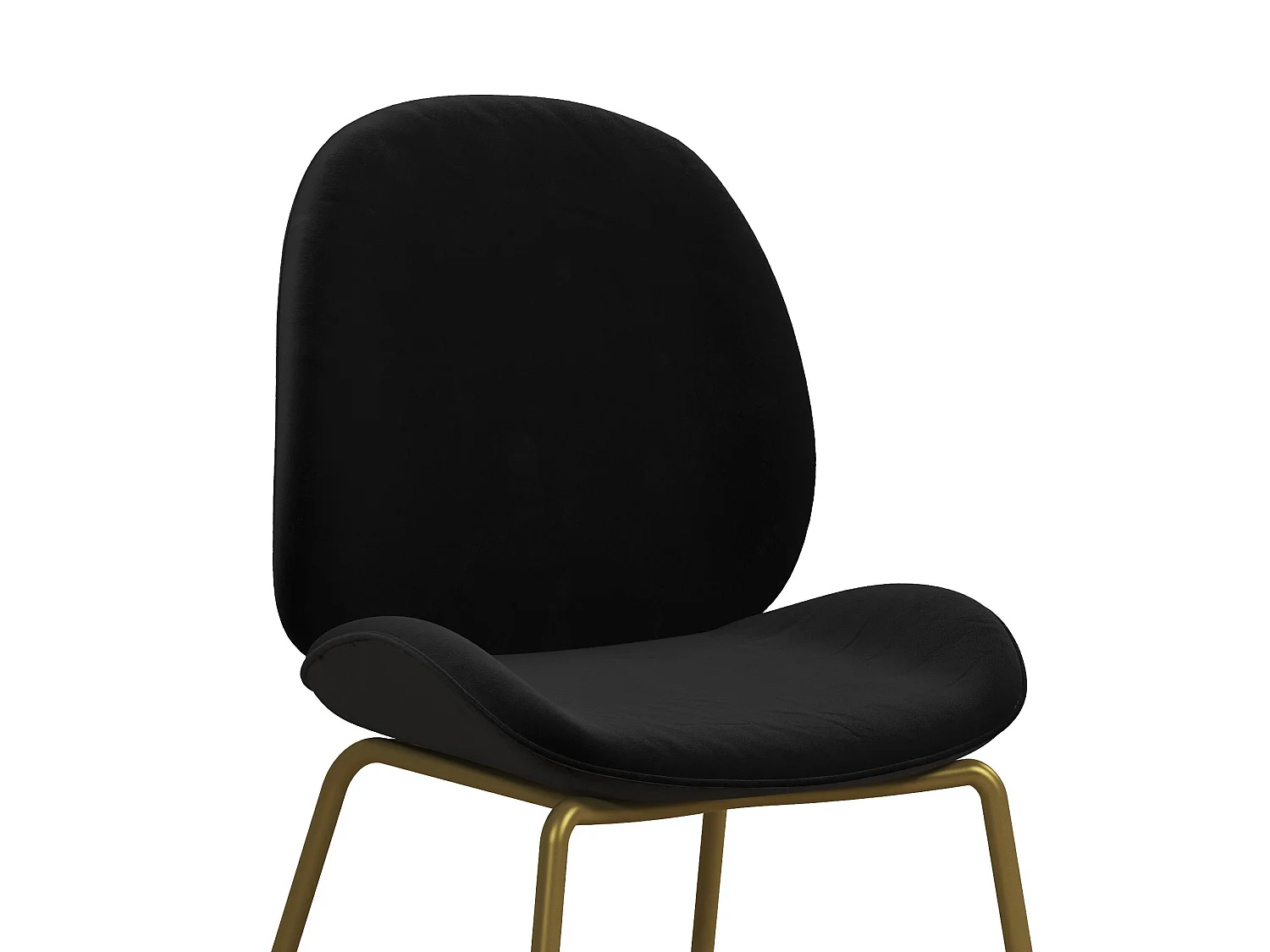 Gepolsterter Esszimmerstuhl in Samtschwarz