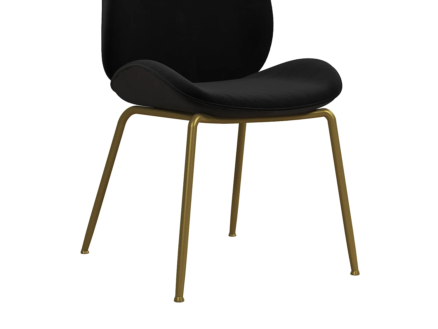 Gepolsterter Esszimmerstuhl in Samtschwarz