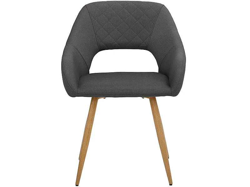 Juego de 2 sillas de comedor tapizadas en tejido antracita