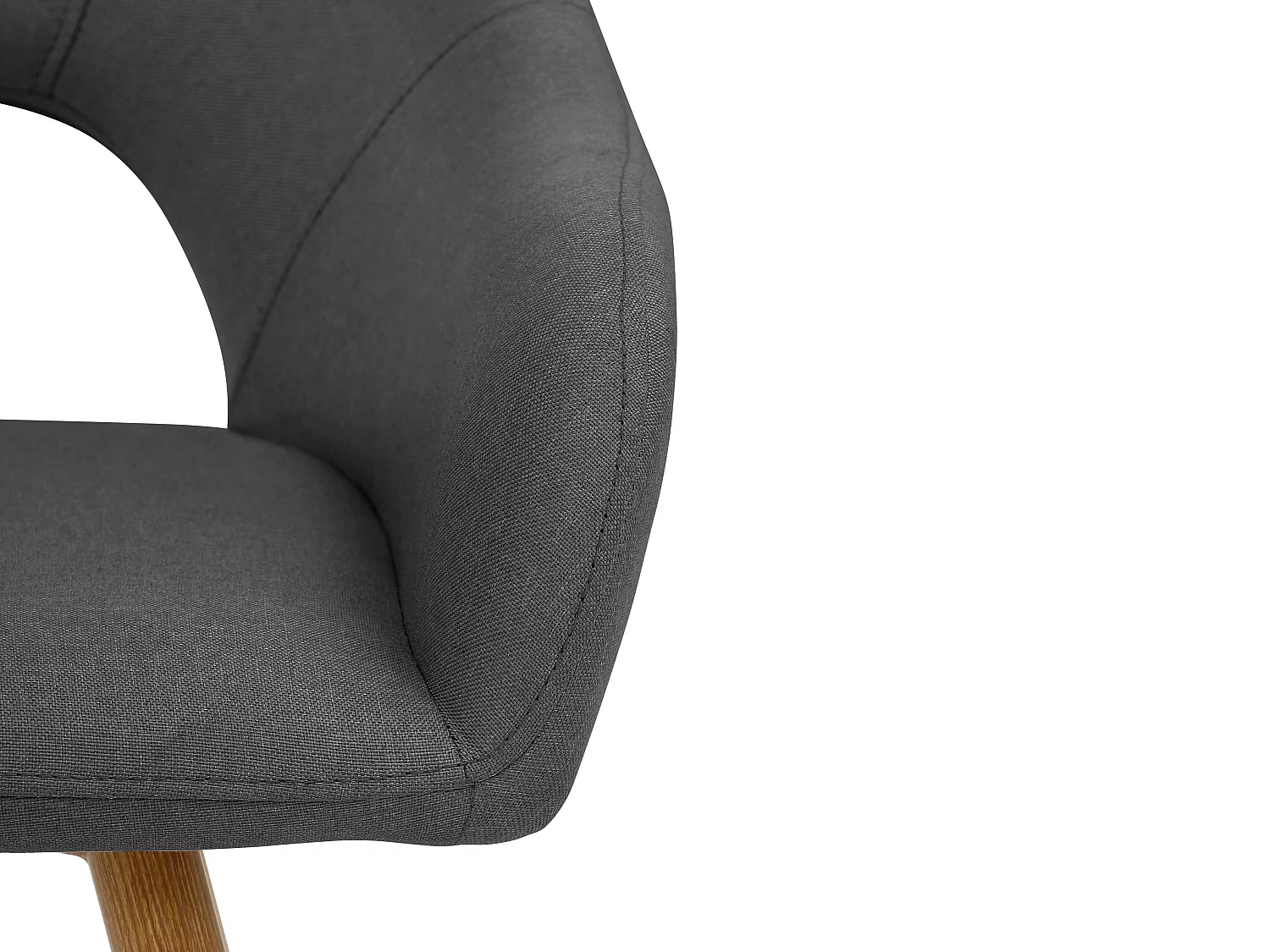 Juego de 2 sillas de comedor tapizadas en tejido antracita