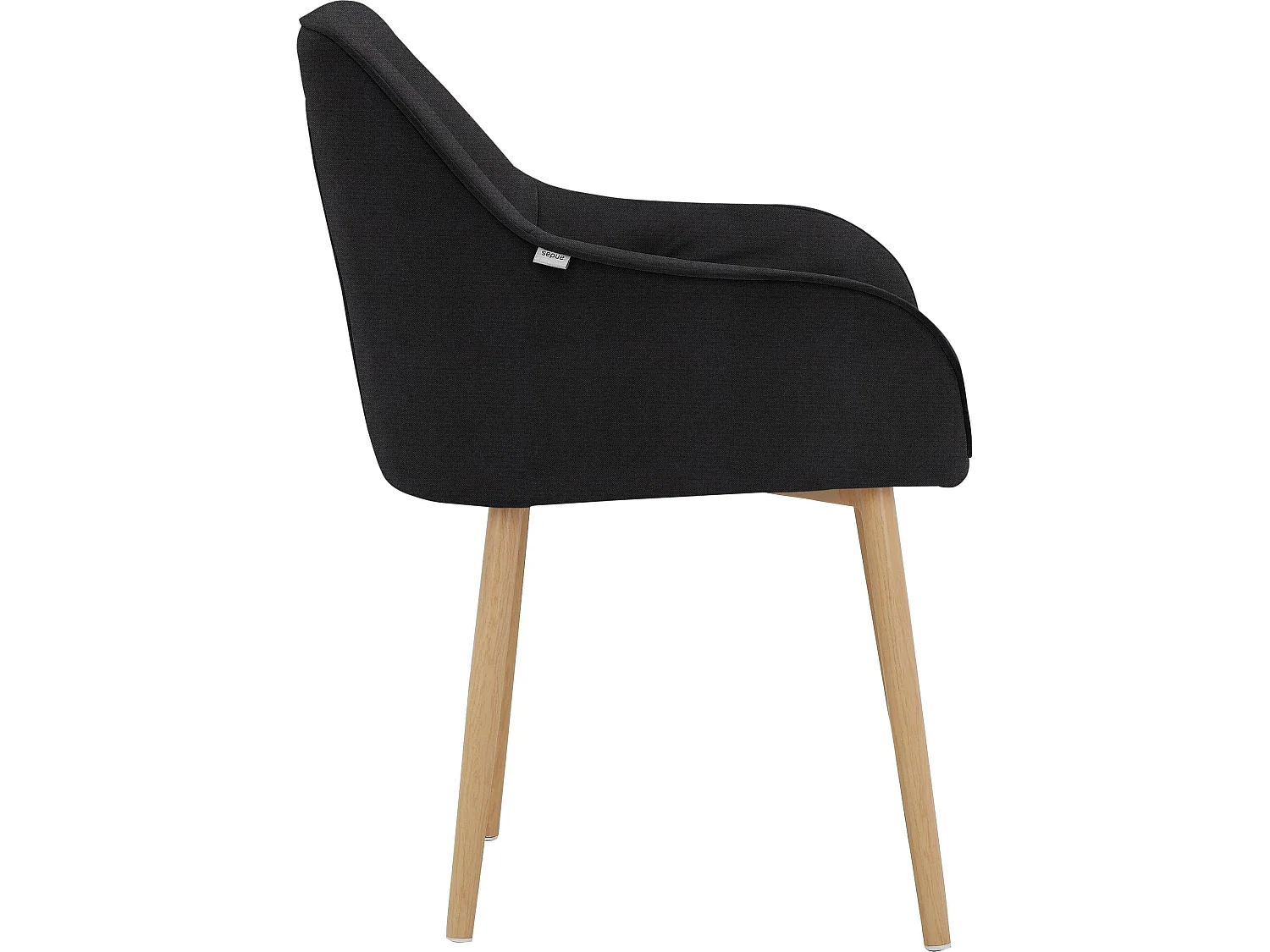 Betty | Lot de 2 chaises de salle à manger rembourrées en velours noir