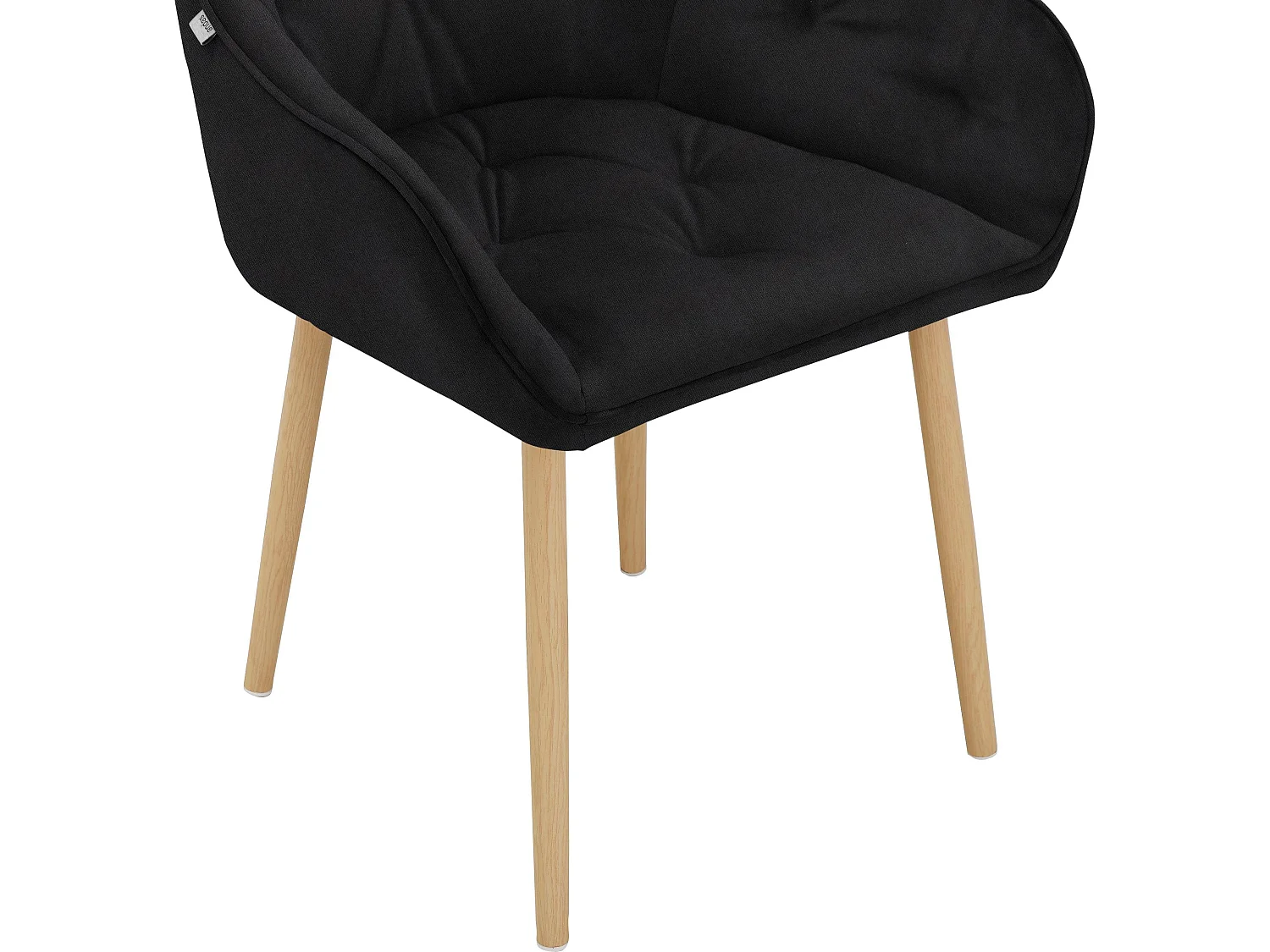 Betty | Lot de 2 chaises de salle à manger rembourrées en velours noir