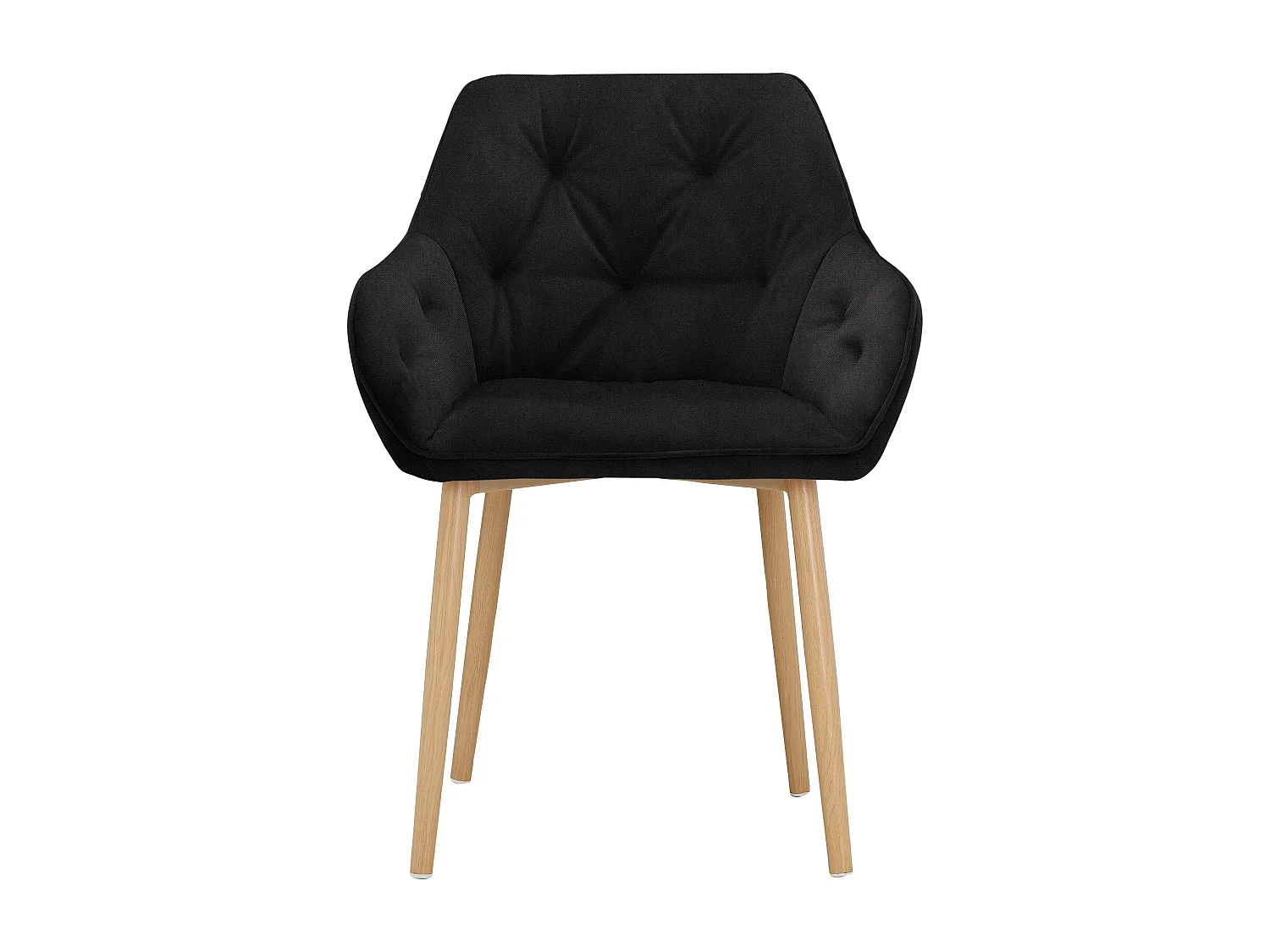 Gepolsterte Esszimmerstühle im 2er-Set aus Samt, schwarz