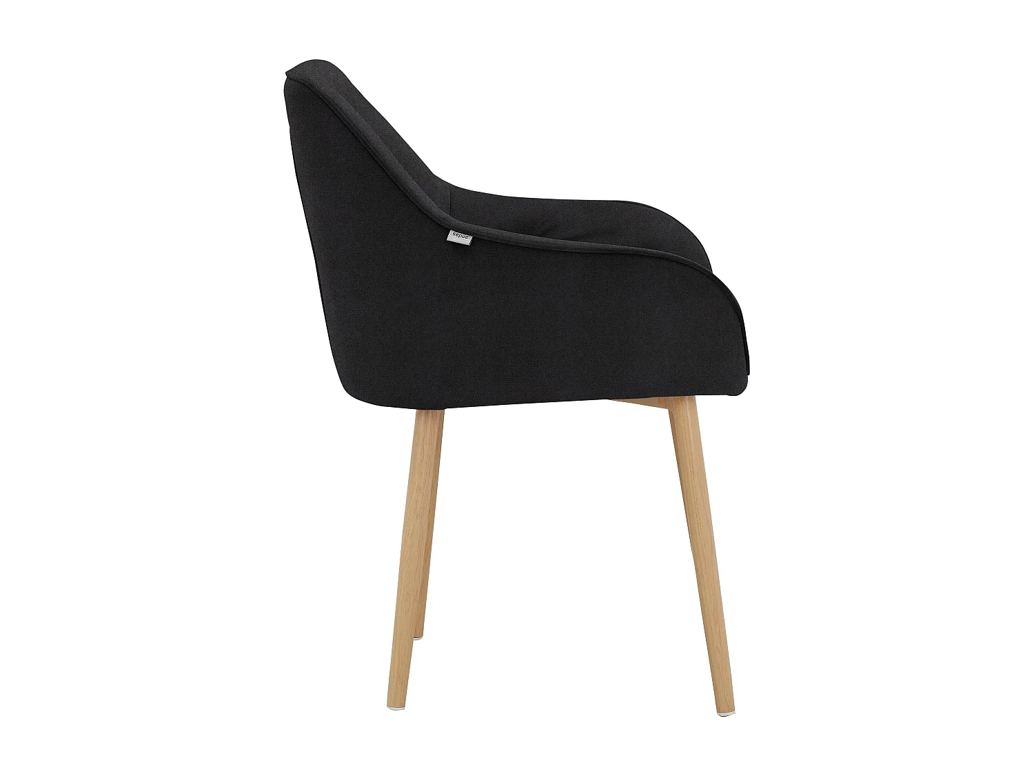 Gepolsterte Esszimmerstühle im 2er-Set aus Samt, schwarz