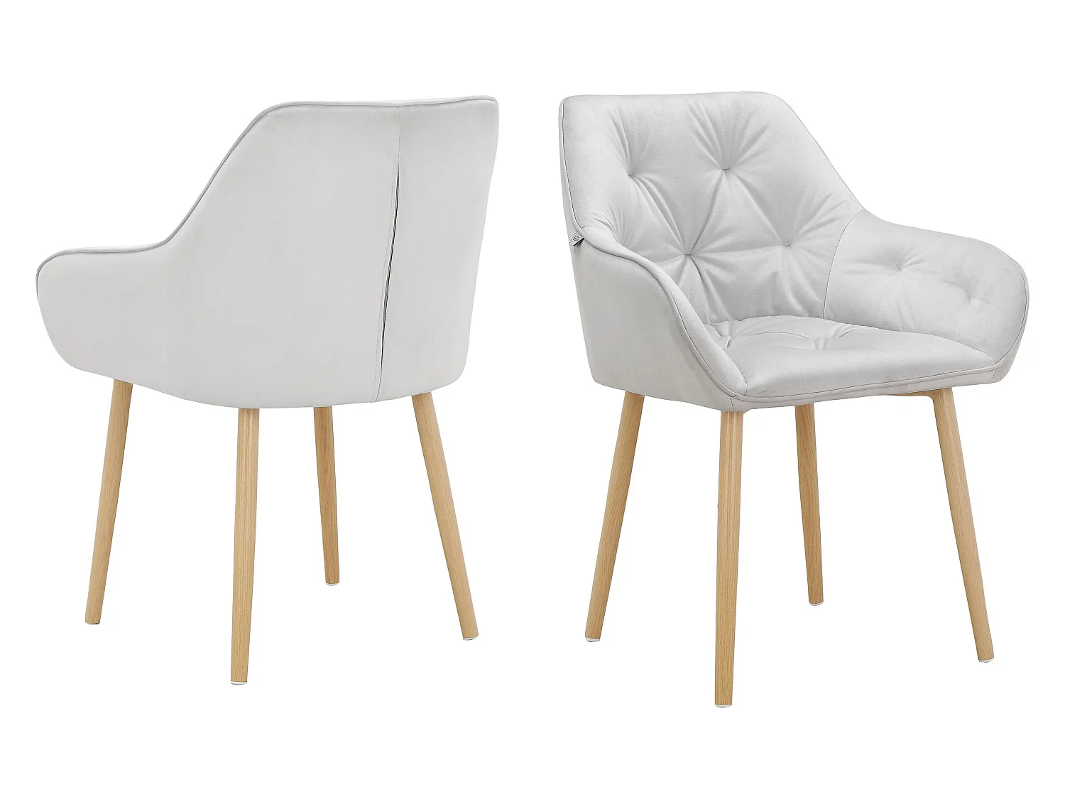 Betty | Lot de 2 chaises de salle à manger rembourrées en velours