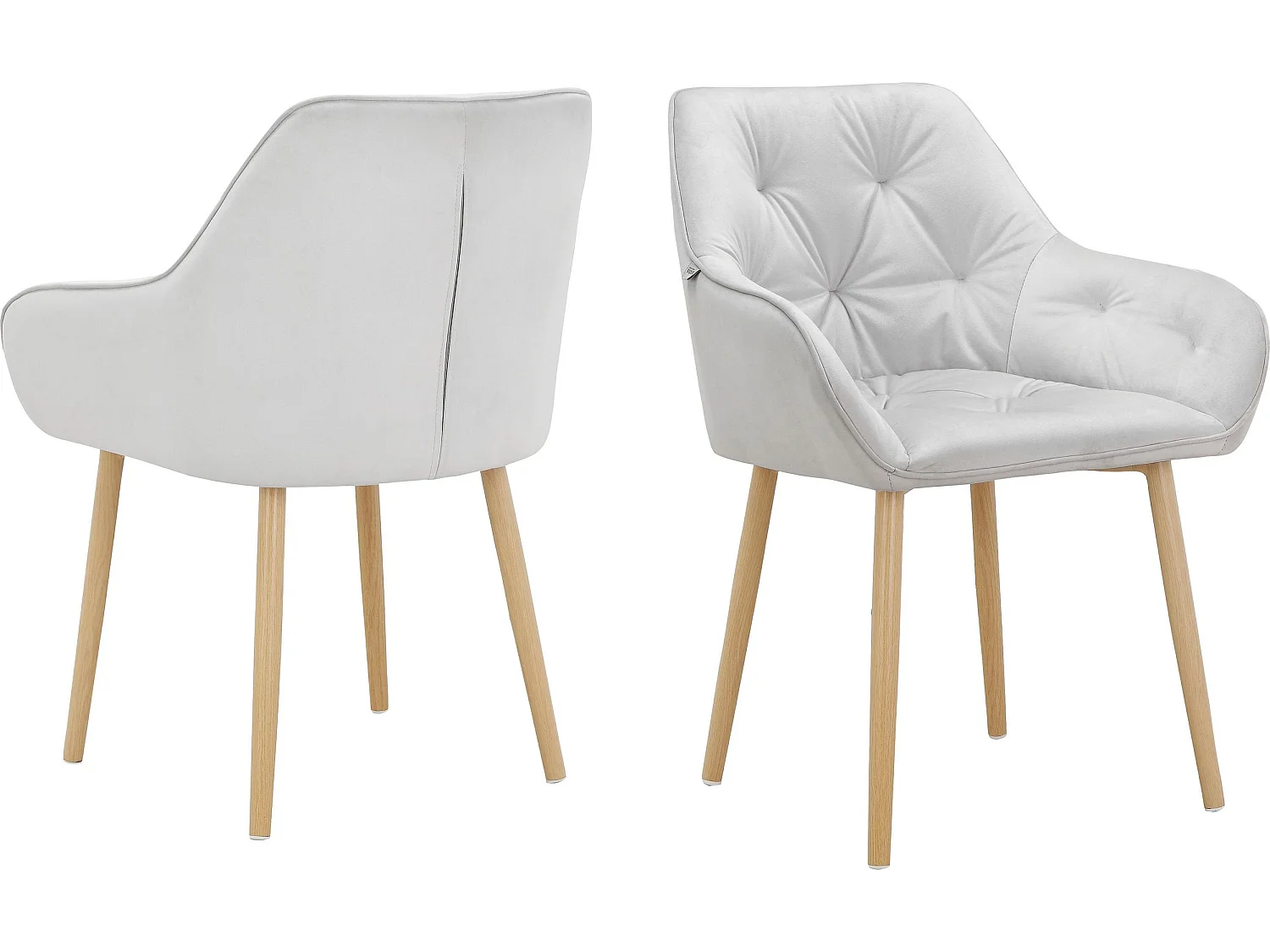 Betty | Lot de 2 chaises de salle à manger rembourrées en velours