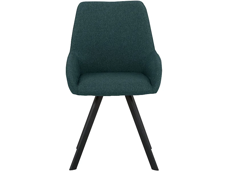 Set di 2 sedie da pranzo imbottite in tessuto verde scuro