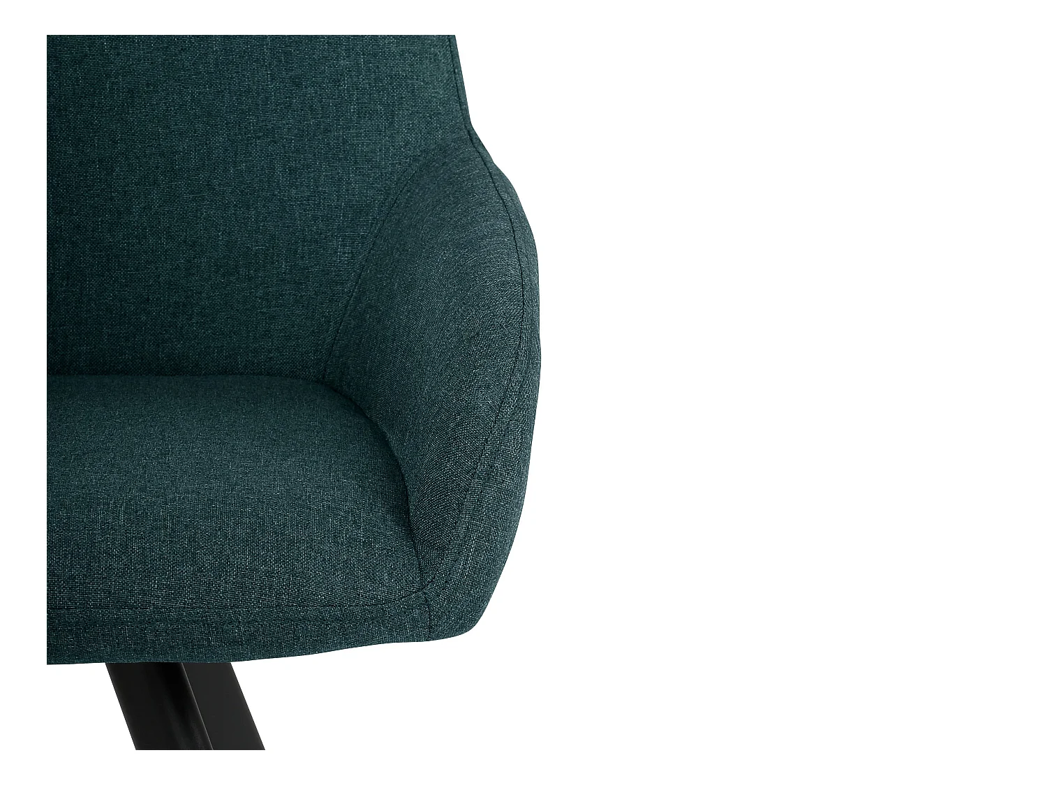 Sandra | Lot de 2 chaises de salle à manger rembourrées en tissu vert foncé