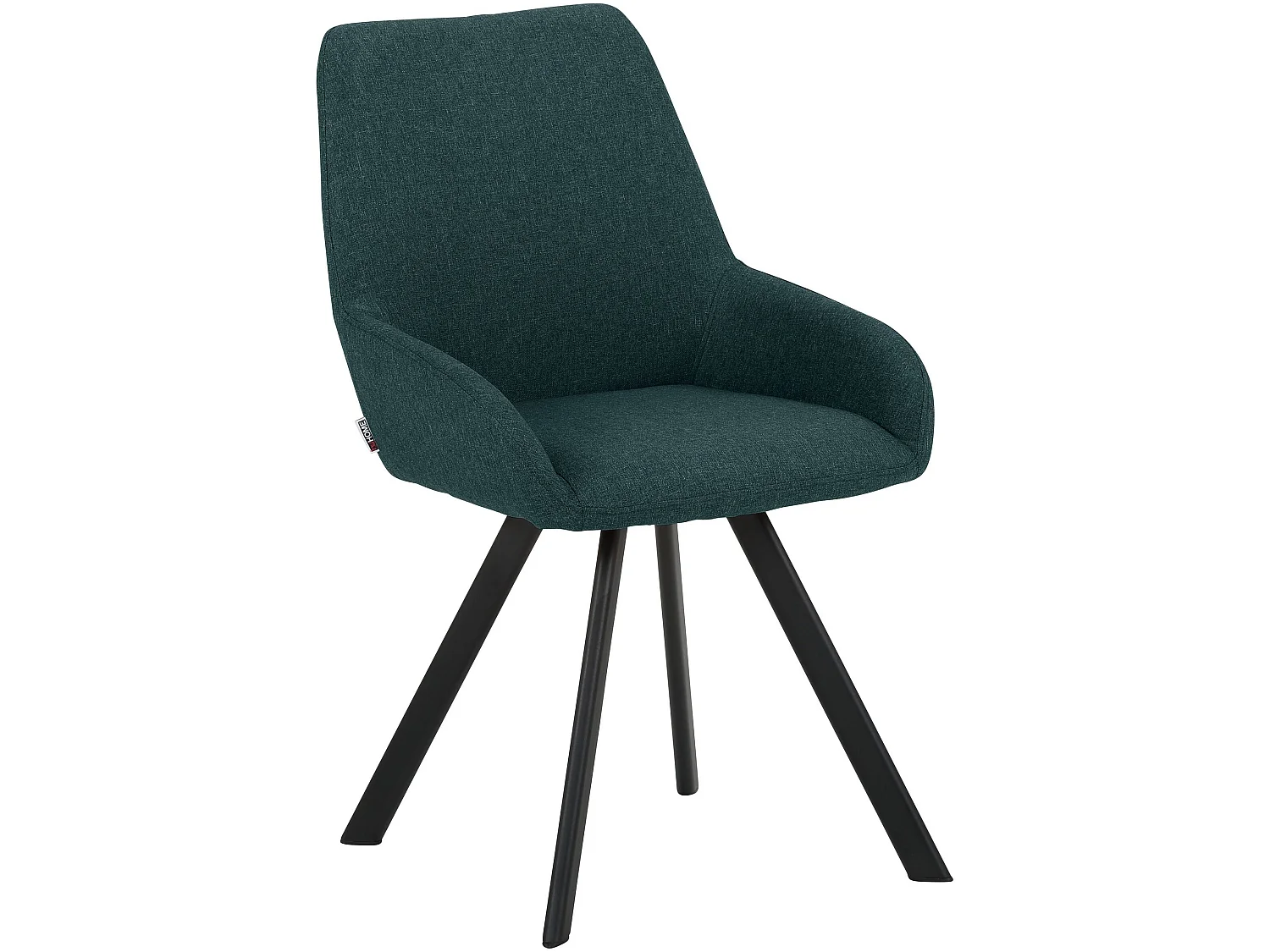 Sandra | Lot de 2 chaises de salle à manger rembourrées en tissu vert foncé