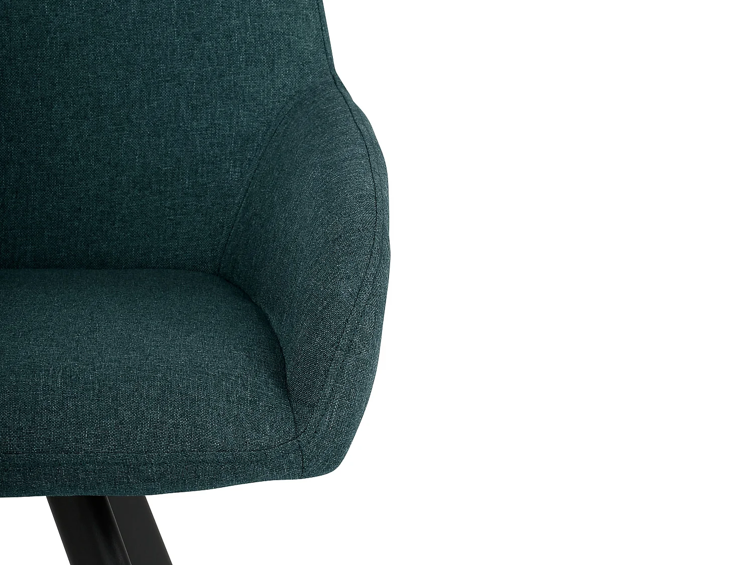 Sandra | Lot de 2 chaises de salle à manger rembourrées en tissu vert foncé