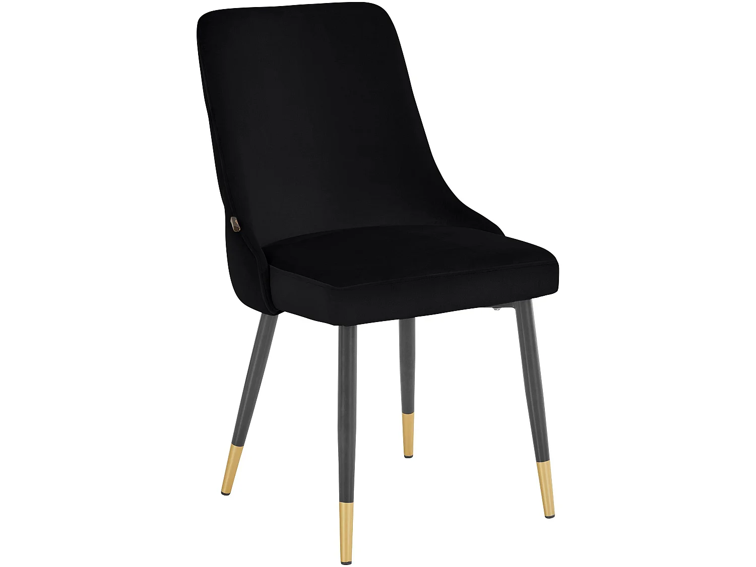 Juego de 2 sillas de comedor tapizadas en terciopelo negro